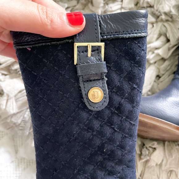 Janie and Jack Navy Quilted Riding Boots - Picture 4 of 11